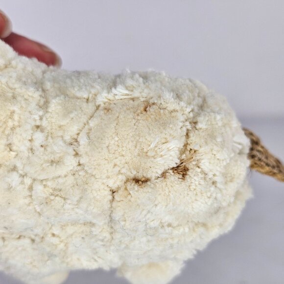 Paper Mache Sheep With Burlap Ears Rustic Cottagecore - Picture 7 of 8